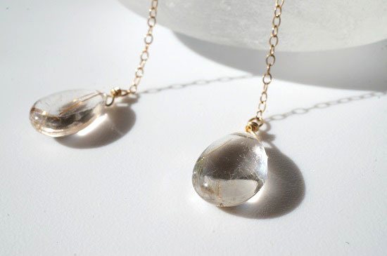 rutile quartz・long pierced earrings