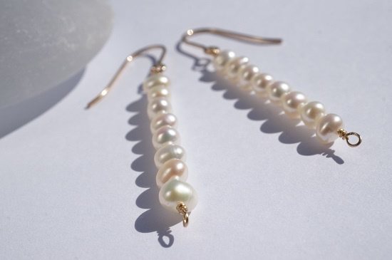 pearl・long pierced earrings