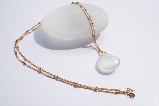 white chalcedony necklace