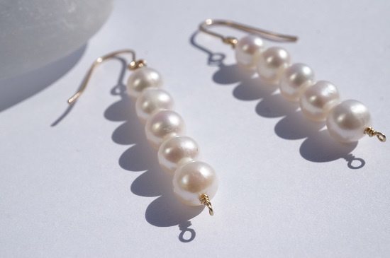 pearl・long pierced earrings